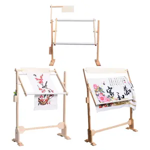 Wooden Cross Stitch Frame Adjustable Embroidery Floor Stand Cross Stitch Stand