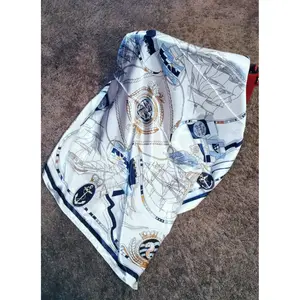 Unisex 100% Silk Square Scarf - White Satin Finish for All Seasons