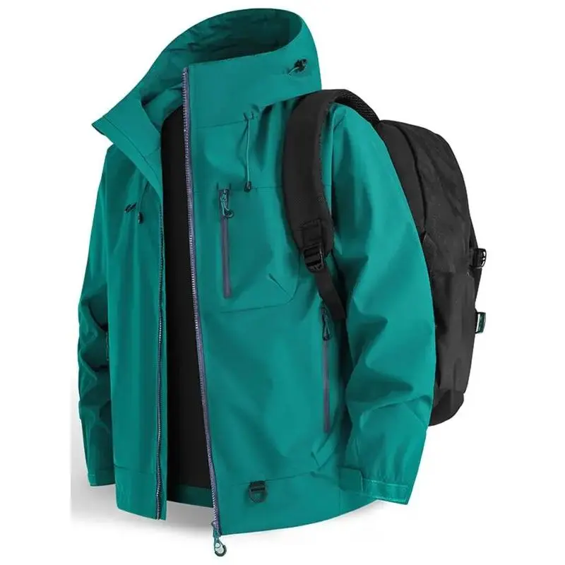 Men's Fall Winter Sports Outerwear - Waterproof Warm Hooded Outdoor Men's Sports Coat, Wind-Resistant Casual Fitted Multi-Pocket Workwear, Ideal for Hiking & Daily Wear, Wind-Resistant And Waterproof Men's Sports Coat