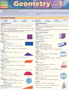 Geometry Part 1 QuickStudy Laminated Reference Guide (Quick Study Academic) Pamphlet – May 1, 2017
