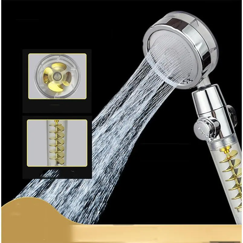 Internet Celebrity Small Waist Supercharged Shower Head Twin-turbo Pressurized Propeller Multifunctional Fan Shower Shower Head