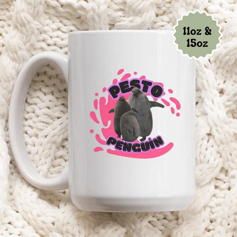 Pesto The Penguin Mug, Pesto Mug, Giant Baby Penguin Pesto Mug, Viral Penguin Mug, Funny