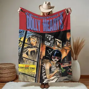 Misfits theme printed flannel blanket, universal for all seasons, a must-have for home travel and camping, a perfect gift for family and friends