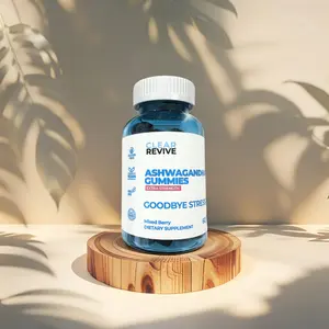 Clear Revive Extra Strength Ashwagandha Gummies - 100% Organic, Vegan, Natural Stress Relief, Mood Boost & Sleep Aid with Pomegranate, Beet Root & Carrot - Dietary