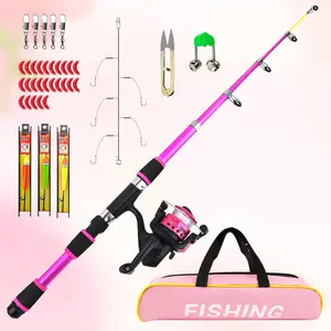 Women's Telescopic Fishing Rod Set, Includes Spinning Reel, Fishing Bag, Lure, Hooks, Pole Stand, Tools, Portable Freshwater Gear, Fishing Accessories, Fishing Equipment, Fishing Stuff