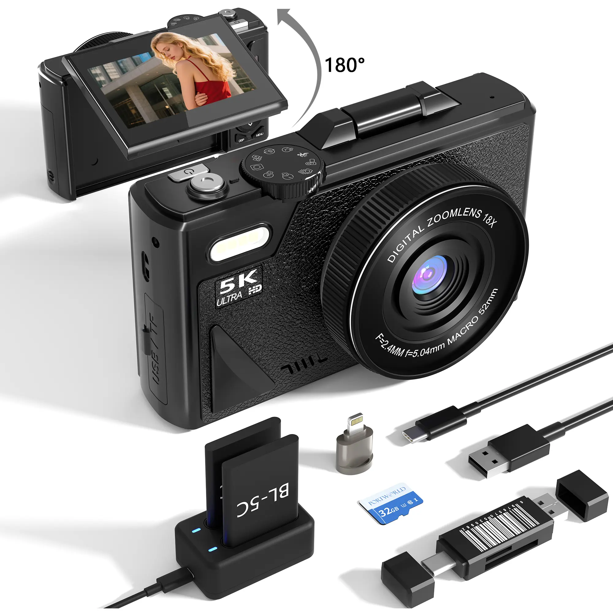 Portable vintage camera beginner digital camera,compact small camera,camera for vlogging,camera content creator,Travel Camera for boy girl teen,Summer Gifts