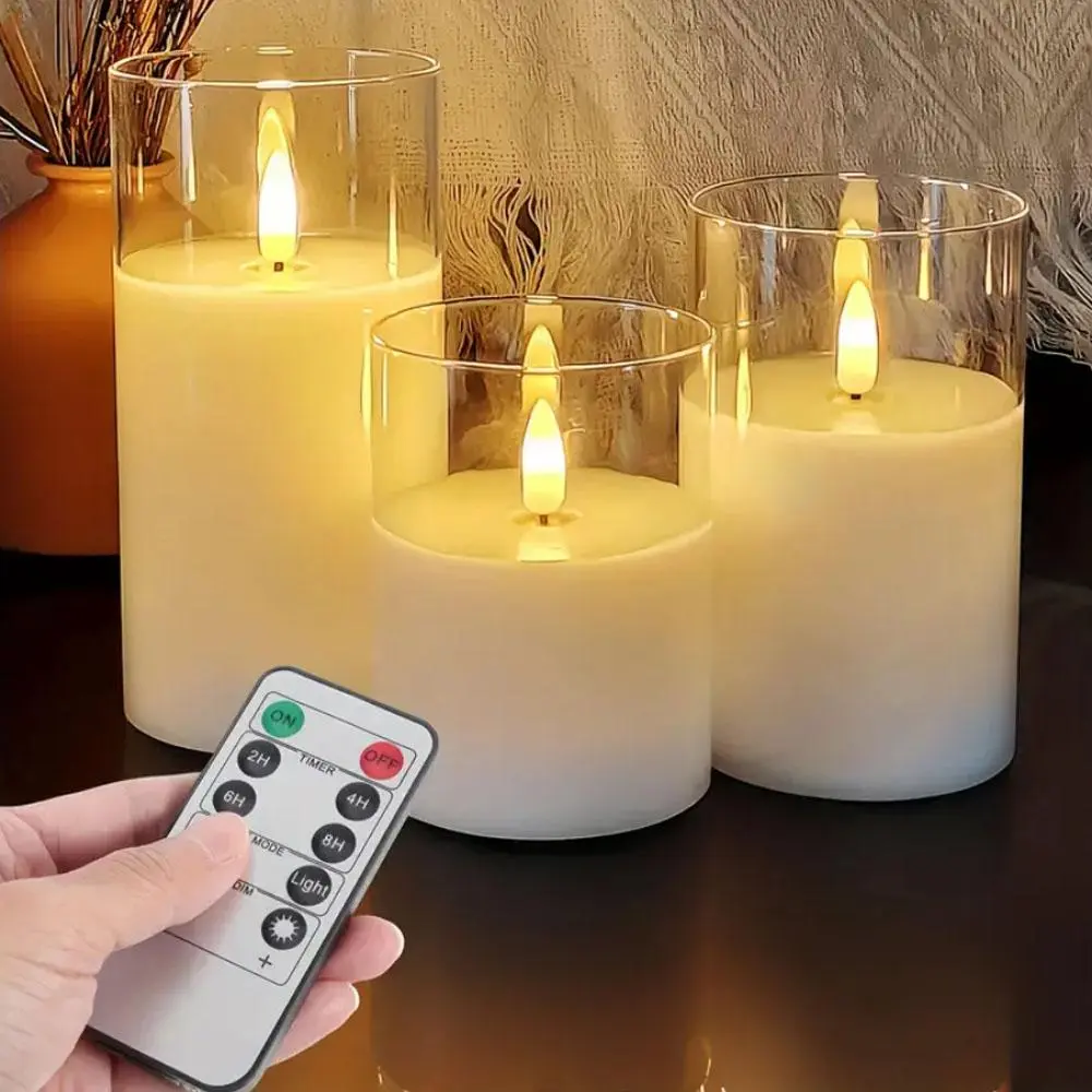 LED Candle Light with Remote Control, Batteries Required Electronic Candle Light, Decorative Candle Light for Home Party Wedding Decor, Home Decor Supplies, Dimmable Night Light, Decorative Lights, Led Candle Lamp, Home Decor Lighting, Led Decoration