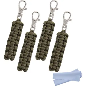 4 Pack Paracord Zipper Pulls for Backpacks, Tents, Trolley Cases, Traveling Cases, Jackets and Many Other Items That with Zippers