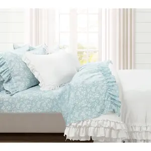 Lush Decor Garden Of Flowers Ruffle 6Pc Sheet Set-King