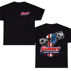 Summit Racing Equipment Piston T-Shirt – Patriotic USA Mechanic Graphic Tee, Vintage Performance Car Shirt, Gearhead Motorsport Unisex Cotton Apparel