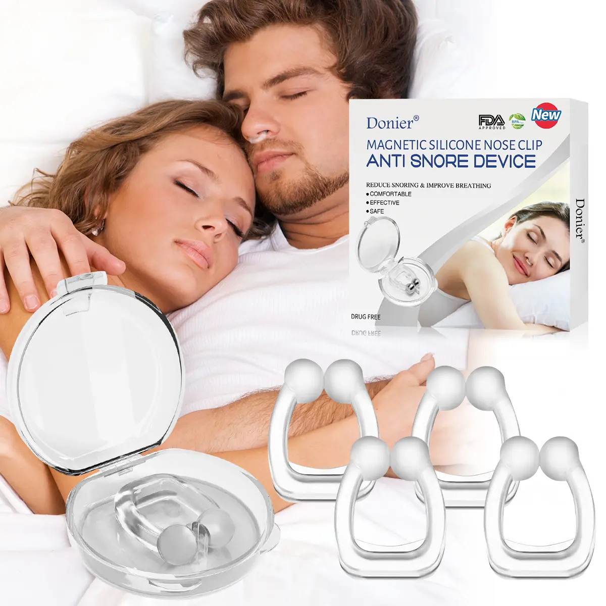 Anti Snore Nasal Dilator Set, 4 Packs Stop Snoring Nose Device Snore Stopper, Effective Snoring Solution Nasal Dilator Professional Sleep Aid Relieve Snore for Men Women[USA Design] Gentle Adhesion  pain free removal