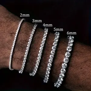 Moissanite Synthetic Tennis Bracelet VVS1  2–6mm | 6–8.5" Adjustable | Unisex Hip Hop Jewelry | Wedding Birthday Anniversary Gift | Hypoallergenic & Eco-Friendly