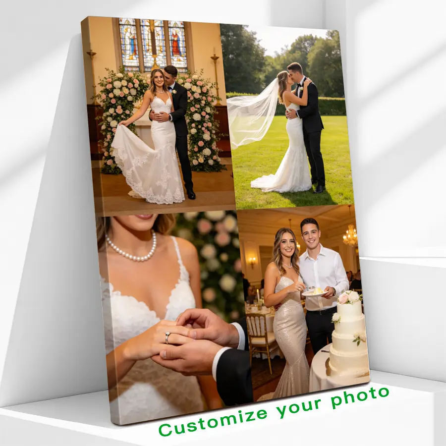Custom Photo Canvas Painting Frame - Creative Wall Art | Digital Printed Photos on Canvas | Make Proposal & Engagement Photos into Romantic Art | Perfect for Bedroom, Gifts for New Couples | Fade-Resistant - Sweet Keepsake! personalize