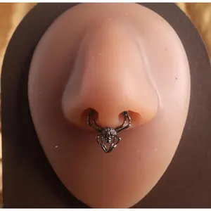 Skull Spider Septum Clicker Nose Hoop Piercing Jewelry