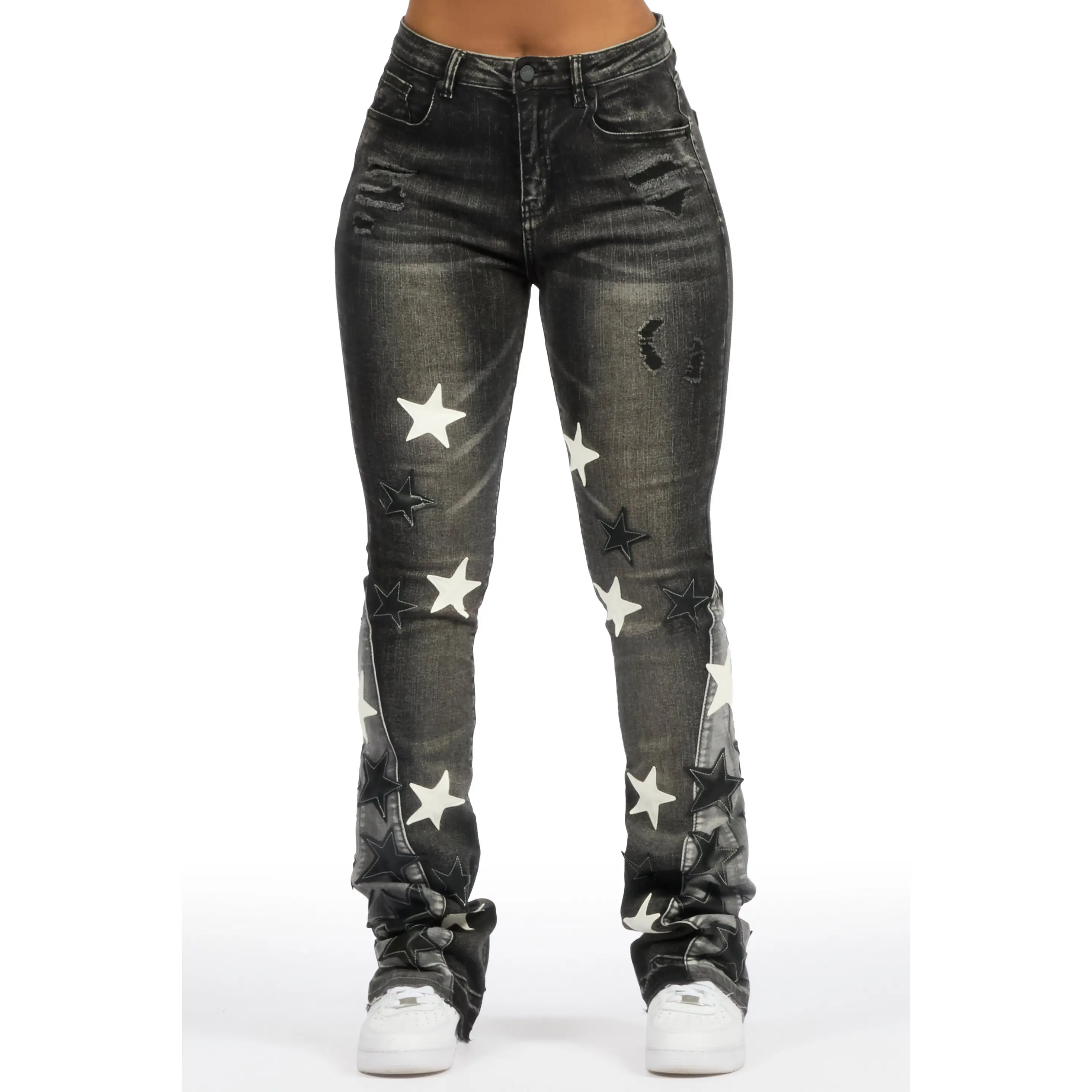 Adella Black Stacked Jean