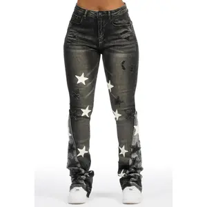 Adella Black Stacked Jean