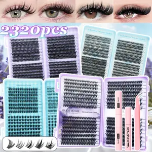 Large Capacity D Curled DIY Individual Eyelash Clusters, Beginner-Friendly, Cosmetic, Eyelash Book Set for DIY Various Makeup Looks, Thick and Puffy Fake Lashes to Enhance Eyes, Long-Lasting and Dense Fake Lashes, Easy-to-Use Segmented Lashes, Suitable