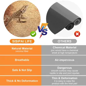 Reptile Carpet Natural Coconut Fiber, 36" x 18" Tortoise Carpet Mat for Pet Terrarium Liner, Reptile Bedding Supplies for Lizard, Snake, Chameleon, Turtle, Bearded Dragon (2 Pack)