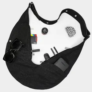 Black Denim Sash Bag*