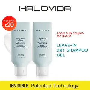 HALOVIDA Leave-in Light Hair Dry Shampoo Gel 2.28oz,No-Rinse Shampoo Gel,Instant Oil Absorption & Invisible Volume Boost,Long-Lasting Oil Control,Soothing & Comfort,Affordable,Pure,4D hyaluronic acid