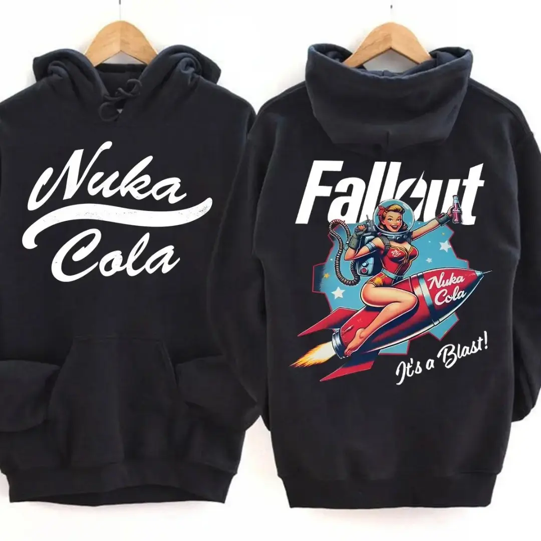 The Nuka C0l@ Hoodie two sides shirt, Fall0ut Nuka Girl, Nuka World Pullover, Retro Video Game Hoodie, Gamer Streetwear, Unisex Gift for Fallout Fans