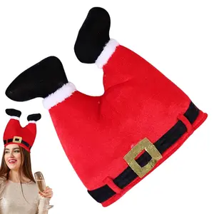 1 piece - Christmas hat, creative and quirky red leg cap, non electric adult Christmas hat, clown elf hat, Santa Claus headband, suitable for holiday parties, costume parties, costume parties, photo props, gifts for friends