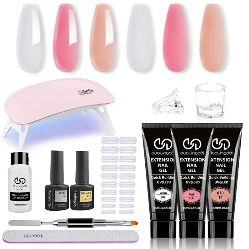 Long-lasting Poly Gel Extension Gel Kit, Polygel Nail Kit, Poly Gel Nail Kit Complete, Professional French Artistic Design Nail Art Kit, Salon-grade At-home DIY Experience Nail Polish Set