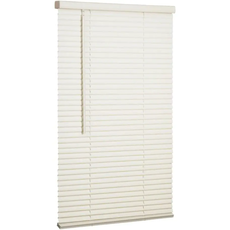 LOTUS & WINDOWARE Cordless Mini Blind, 1" Vinyl Slats, 25" Wide x 72" Long - White, Window Blinds for Home and Office, Interior Door Blinds - Light Filtering