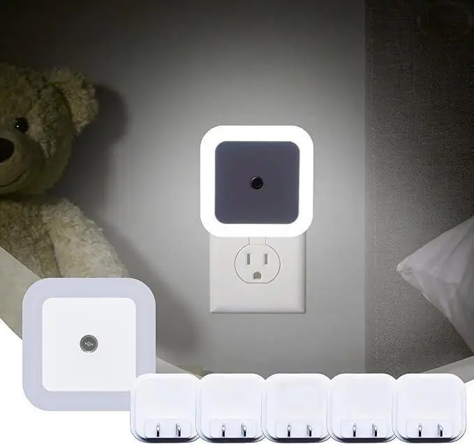 6 Pack Auto Dusk to Dawn Sensor Plug-In LED Night Lights, Warm White Soft Glow Energy Saving Wall Night Lamps, Auto On Off Decor Light for Bedroom Bathroom Hallway Stairway Indoor Home