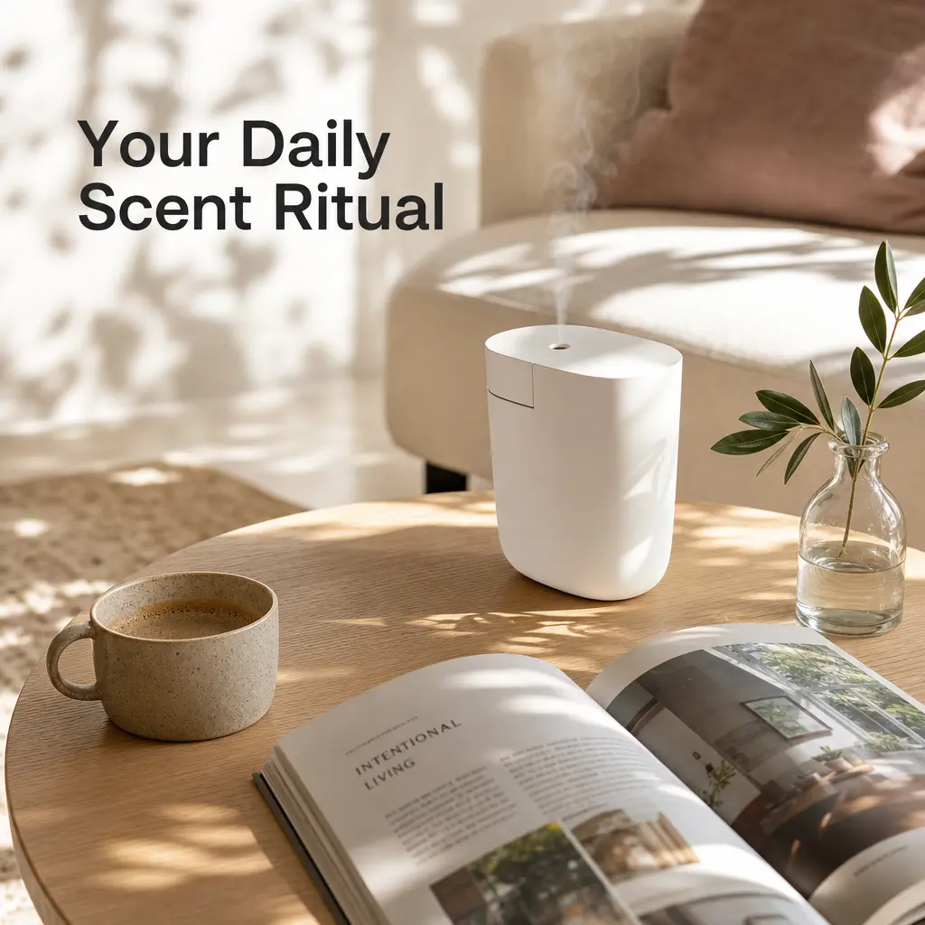 Loft Series Plug-In Fragrance Diffuser - Black Portable Hotel-Inspired Aroma Diffuser, Waterless Plug-In, Bluetooth App Control, Strong Scent Edition with 3x20ml All-Seas Shangri My Way Solutions for Indoor Travel and Home