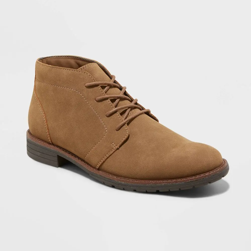 Goodfellow & Co Men's Jerad Chukka Boots, Casual Round Toe Faux Suede Shoe with Cushioned Polyester Insole and Rubber Outsole, Classic, Footwear