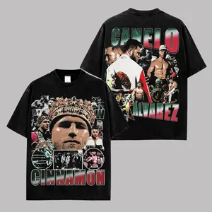 Canelo Alvarez "Cinnamon" T-Shirt, Mexican Boxing Legend Graphic Tee, Premium Cotton Champion Shirt, Vintage Boxing Fan Apparel, Pound For Pound Great Streetwear Tee, Gift For Canelo Fans, Unisex Boxing Graphic Shirt, Fighter Merch