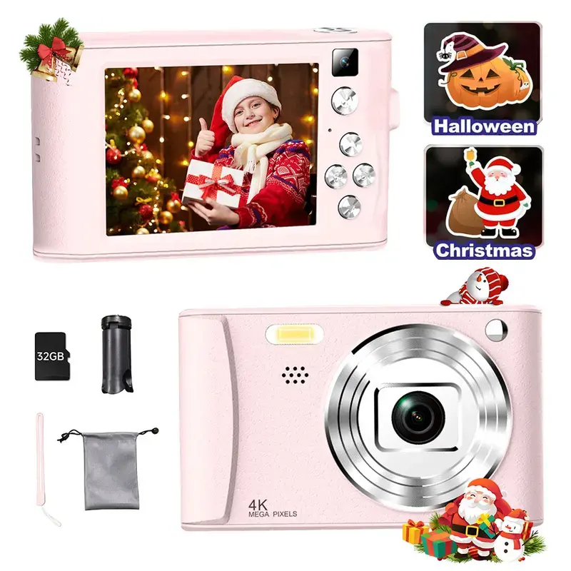 Fathersday gift HD 1080P Digital Camera 8x Digital Zoom Camera for Vlog 3.0 Inch LCD Rechargeable Camera, Photography Camera for Teenagers and Beginners Supports 64GB TF Card for Photos, Videos and Cameras Thanksgiving and New Year Gift Portable