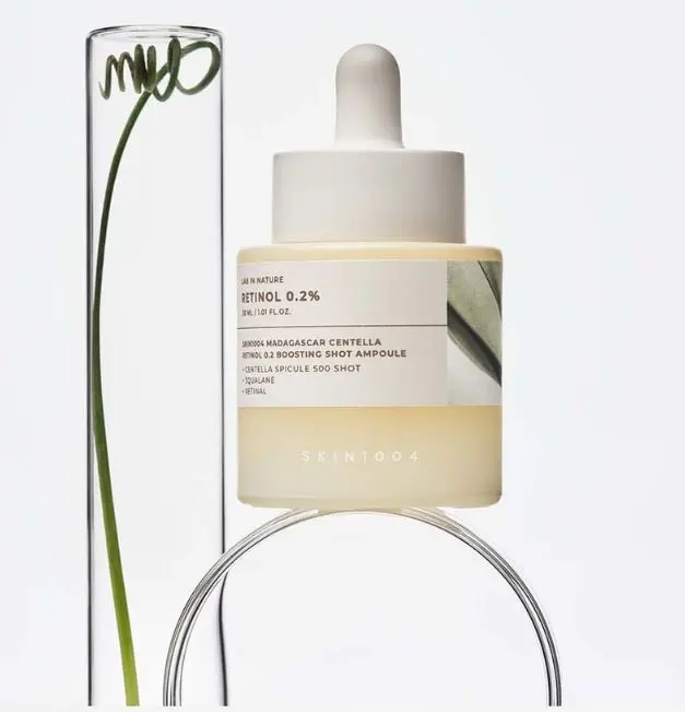 The SKIN1004 Madagascar Centella Retinol 0.2 Boosting Shot Ampoule, firming and anti-aging serum to reduce wrinkles and improve skin texture