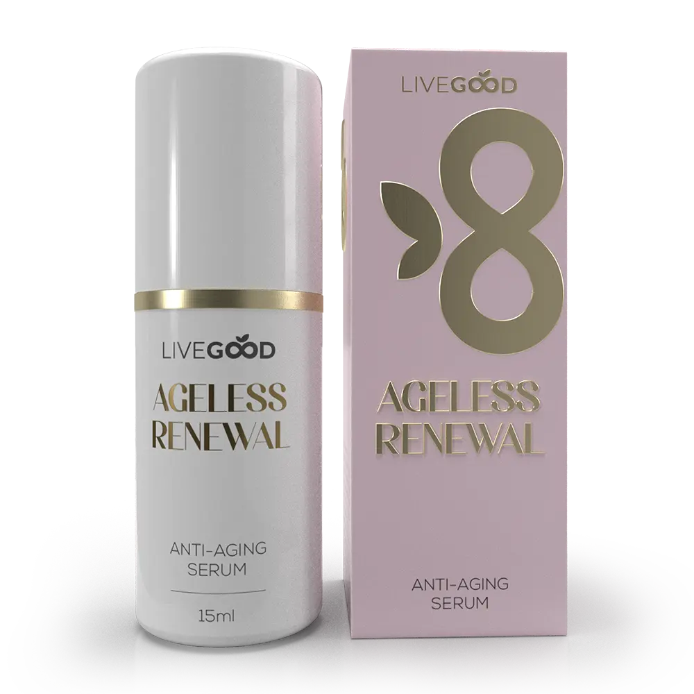 Live Good Ageless Renewal Serum, Plant-Based Anti-Aging Face Serum with Hyaluronic Acid & Botanical Extracts, Collagen Booster for All Skin Types, Cruelty-Free, 15ml, Naturally Sourced Collagen, Beetroot, Blueberry, Glow Up, Gluten Free