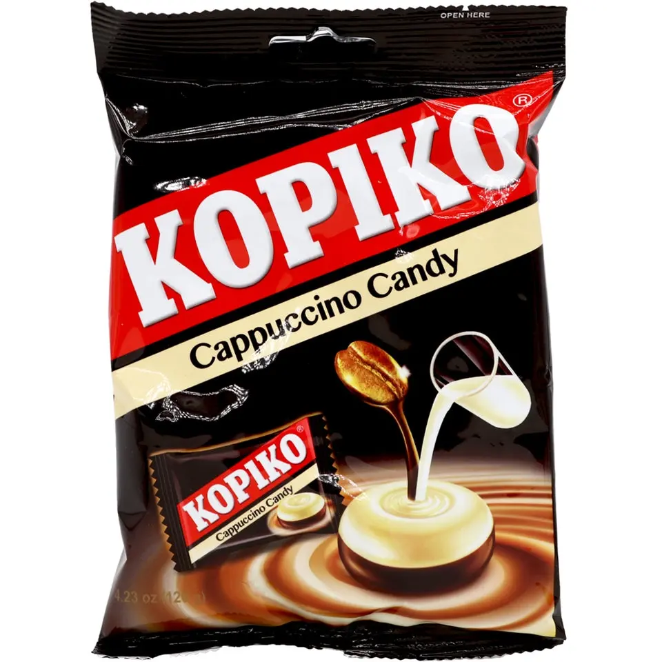 Kopiko Cappuccino Flavor Coffee Candy Snack, 4.23oz Imported Creamy Sweet Bite-Sized Treat Pack