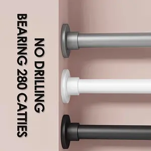Adjustable Extendable Metal Rod, Curtain Rod, Adjustable Curtain Rods, Wardrobe Bar, Shower Curtain Rod, Easy Installation, Multiple Sizes Available