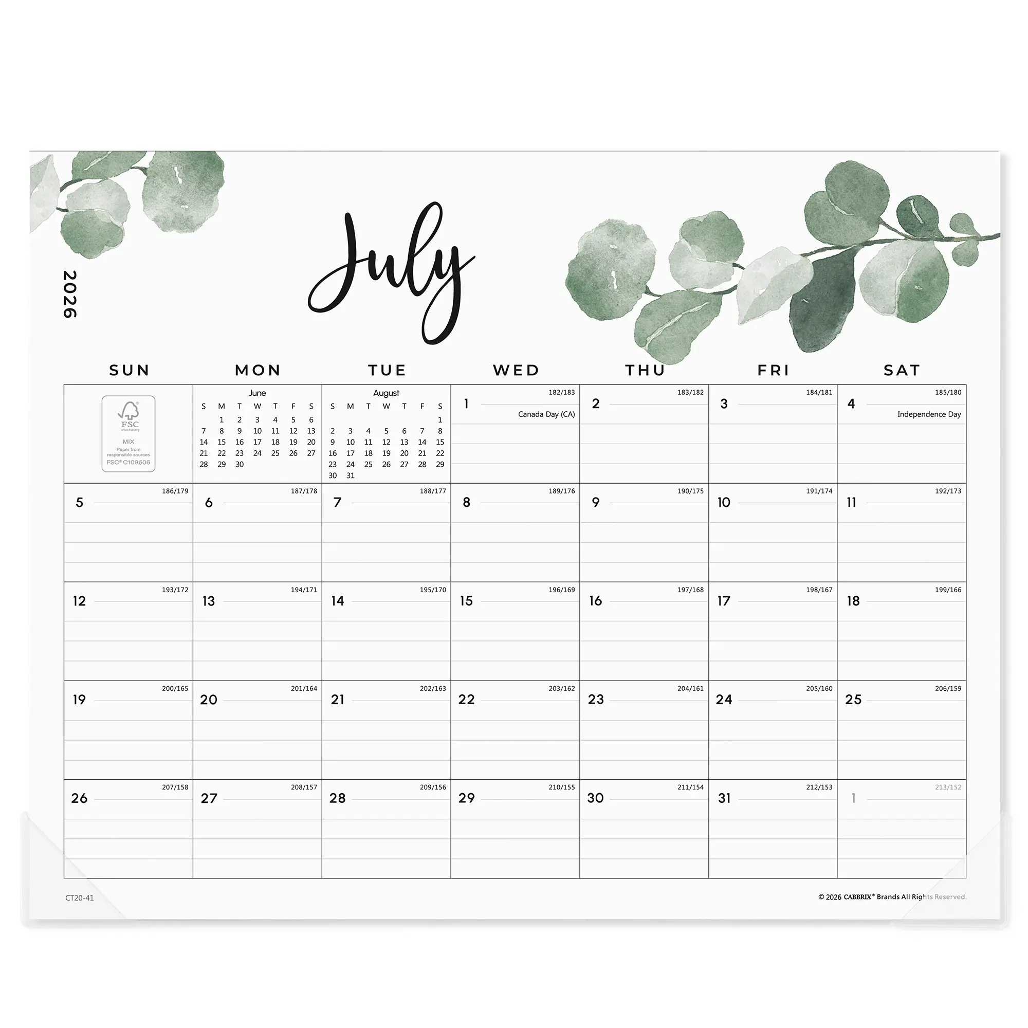 Cabbrix Easily Tear-Off Magnetic Chipboard Tear Off Calendar 2026-2027 (Jul 2026-Dec 2027, 18 Months) - Large Office Organizer, Thick Paper Strong Magnetic Fridge Planner, Monthly View, Julian Dates, Scheduling Better Life Aid for Home & Office, Refrigera