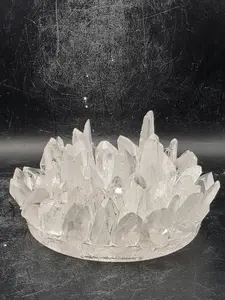 Lemurian quartz candle holder! 14 ounces, 4 inches wide!