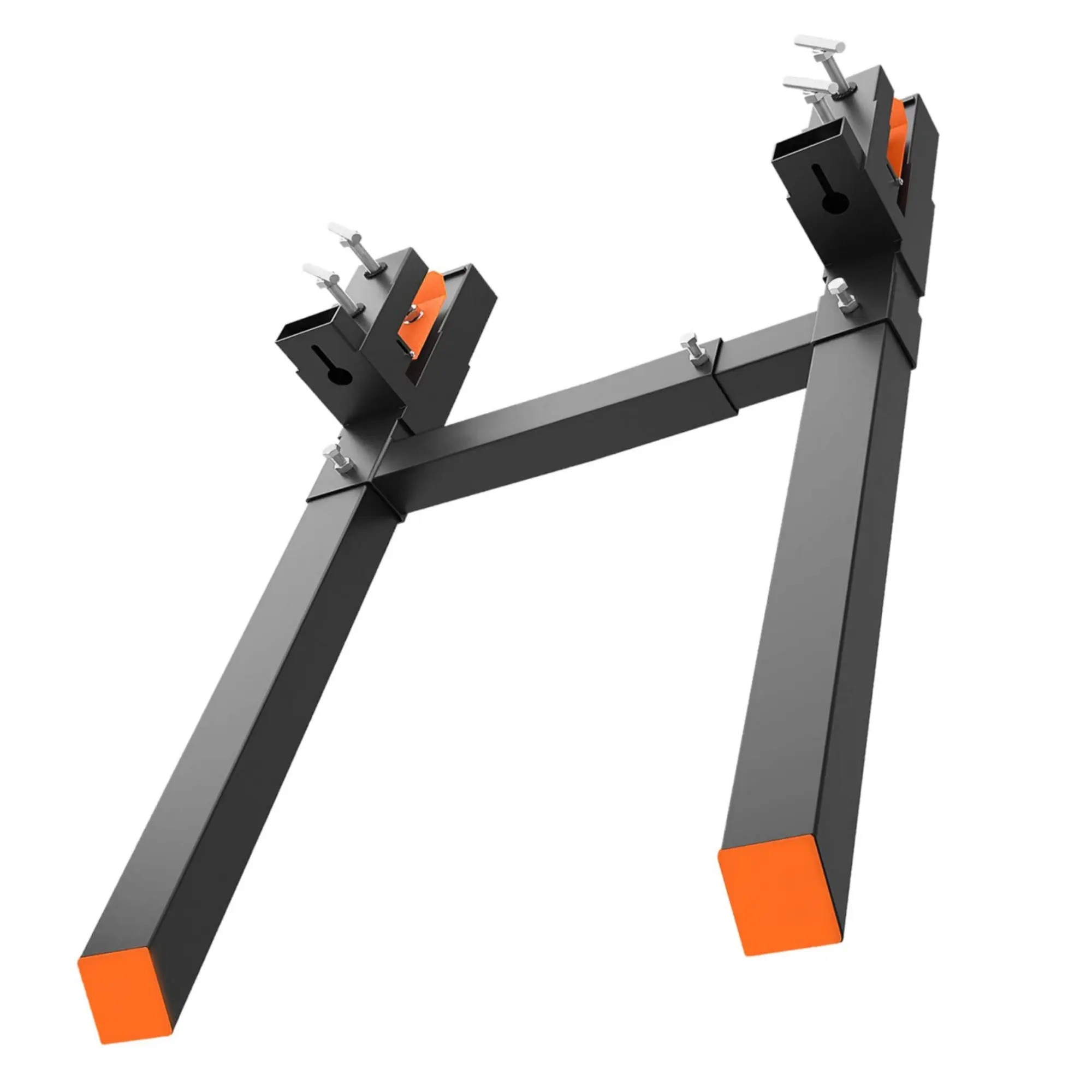 【GARVEE】Alloy Steel Clamp-On Pallet Forks, 60" 2000Lbs Heavy-Duty Bucket Forks with 17.7"-34.6" Adjustable Stabilizer Bar, 87 lbs, Durable, Easy Assembly for Hauling Timbers, Haystacks and Heavy Objects, Black