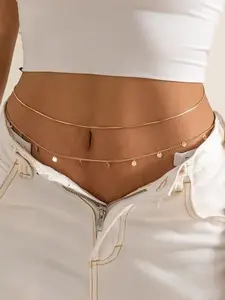 Women's Sequins Layered Fringe Belt, Sexy Summer Beach Vacation Waist Chain, Casual Fashion Accessory for Women, Maximalist Jewelry