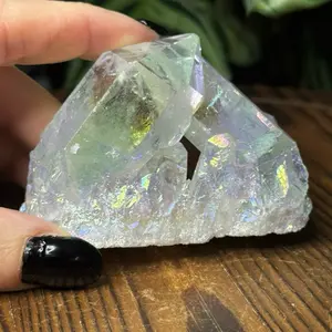 Angel, aura, quartz clusters, and towers