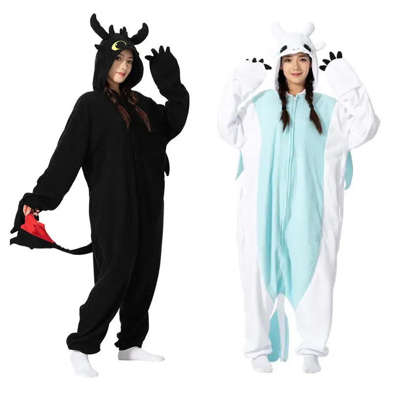 Animal Kigurumi Costume Halloween Onesie Toothless For Women Men Adult Kids Pyjamas Cartoon Pajama Cosplay Party Homewear