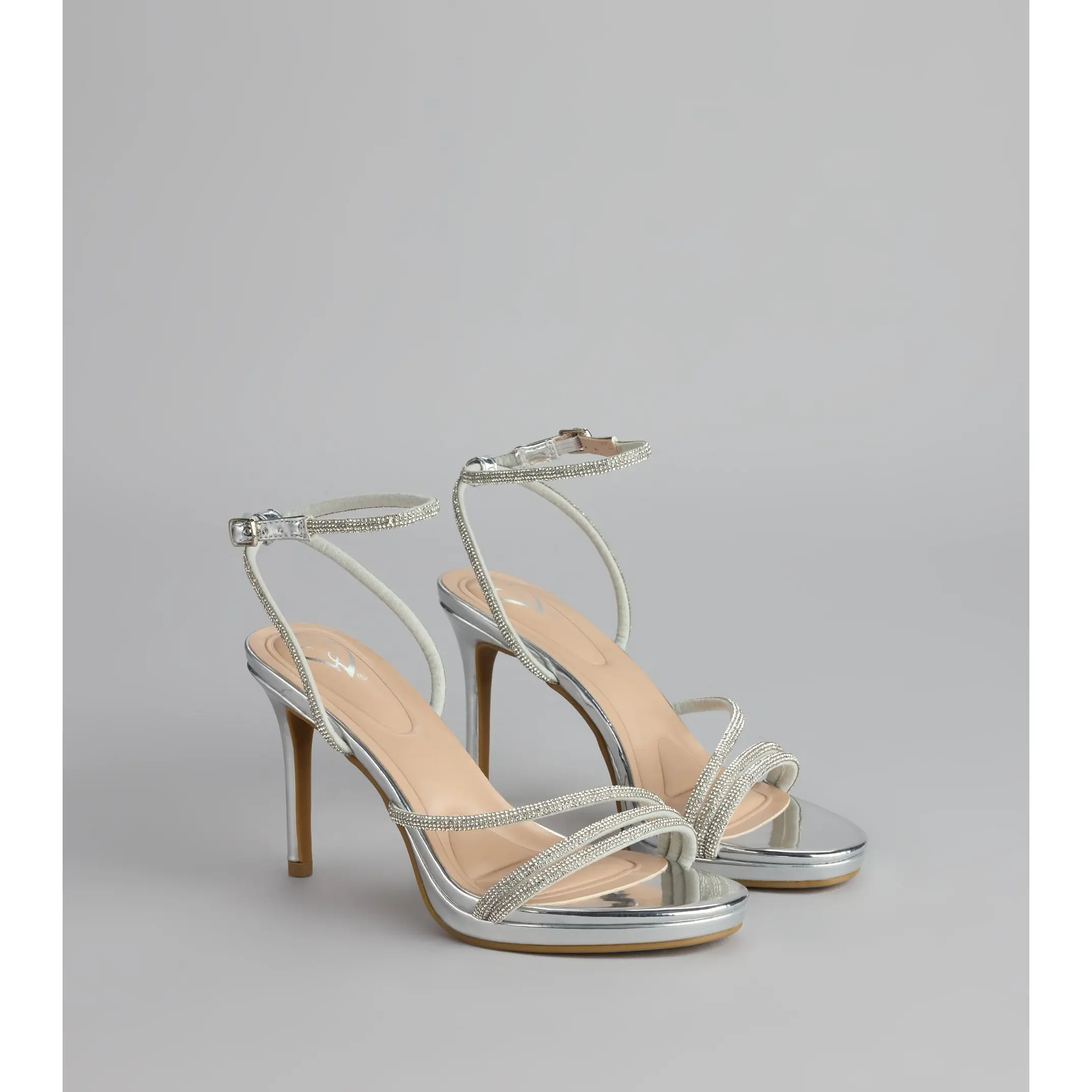 Radiance Rhinestone Metallic Stiletto Heels