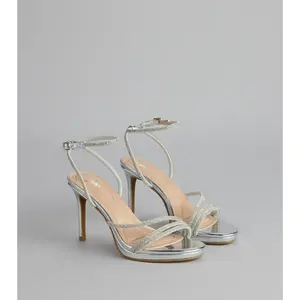 Radiance Rhinestone Metallic Stiletto Heels