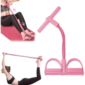 Pedal Resistance Bands with Handles Upgraded 6-Tube with Figure 8 Exercise Bands Included,Pedal Puller Resistance Band with Handle for Home Gym,Yoga & Pilates,Ideal to Tone Arms,Abs,Waist Unisex.ms