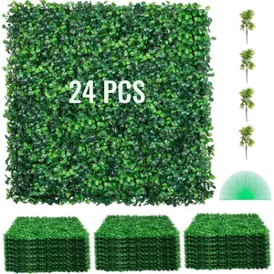 VEVOR Artificial Boxwood Panels, Various specifications, Boxwood Hedge Wall Panels, PE Artificial Grass Backdrop Wall, Privacy Hedge Screen for Decoration of Outdoor, Indoor, Garden, Fence, and Backyard