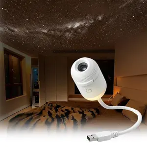 2-in-1 Galaxy Projector Night Light, USB Portable Starry Sky Night Light Projector for Bedroom, Mini LED Nightlight Wall Lamp for Kids & Adults, Dreamy Ceiling Decor