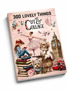 300-Piece High-Quality Art Ephemera Cutouts Scrapbooking Supplies Set: People, Animals, Travel, Flowers, Food for Junk Journals, Creative Paper Crafts