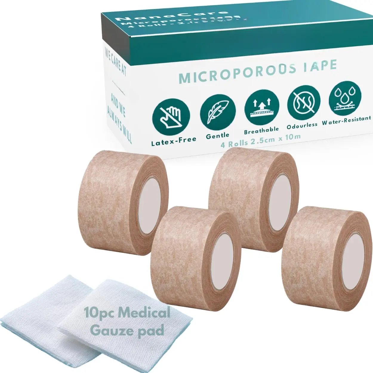 Tan Microporous  Tape 1" x 11yd | Micropore Tape | Skin Coloured Nose Tape | Tape for Skin, Dressings & Rhinoplasty |  for  Skin (2.5cm)